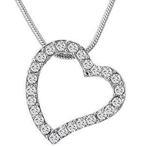 Open heart silver Swarovski necklace